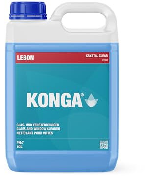 Konga Crystal Clear Glas- und Fensterreinigerlösung, 5 Liter (1er-Pack)