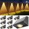 Bowfar Solarlampen für Außen Garten, 8 Stück Solar Wandleuchte aussen, Wasserdichte Solarleuchten mit Warmweiß/RGB Farbwechselnde, Solar Gartenleuchten für Treppe, Wand, Balkon, Zaun beleuchtung