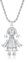 5mm Silver Rag Doll Pendant Chain Necklace, 24-Inch, 94g, Silver Plated - Bling King London
