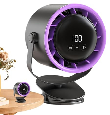 Rechargeable Portable Fan With Clip,Digital Display 100 Speeds 6-inch Clip Fan - Digital Display Small Turbine Strong Airflow Maker Desktop