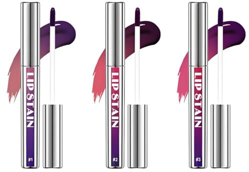 3 Pcs Peel Off Lip Stain - Waterproof & Kiss-Proof Lip Gloss - Smudge-Free & Long-Wearing - Non-Sticky Formula - Buildable Color Intensity - Universal Shades - Easy to Use & Comfortable