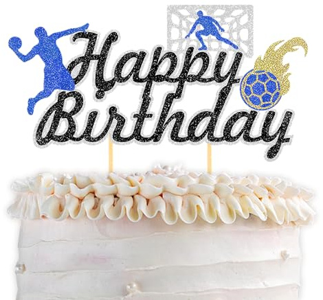 Glitzer Handball Cake Topper, Tortendeko Handball, Handball Kuchen Deko | Blaue Handball Deko Geburtstag, Handball Fan Party, Kinder Party Dekoration, Handball Geschenke Junge