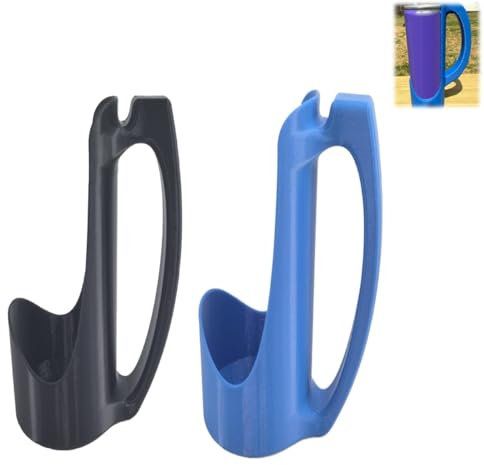 Dosenhalter mit Griff, 340 ml, schlank, Energy-Getränkehalter, Dosenhüllen für Bier, Limo, kompatibel mit Red Bull Can und anderen ähnlich geformten Getränken (blau + schwarz), 2 Stück