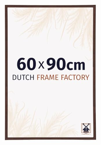 Dutch Frame Factory - Bilderrahmen 60x90 cm Braun - Kunststoff | Antireflex-Acrylglas aus Kunststoff, Wandmontage, Geeignet für Fotos, Poster und Puzzles, Angers, Made in Holland