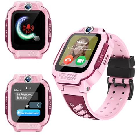 imoo Z3 Kinder Smartwatch mit GPS mit SIM,Videoanruf Kinderuhr Mädchen Rosa | Kids Smartwatch,IP68 Schwimmen Wasserdicht,256M+8G,Familie Freunde Chat,1.5,SOS,Fremdanruf-Sperre,Kamera,1-2 Tage Nutzung