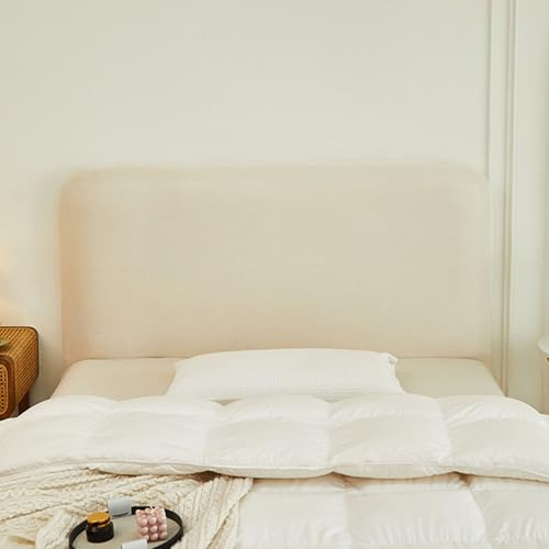 AYUOEODM Kopfteilbezug Bett 180/140/160/200 Bett Kopfteil Bezug Bettkopfteil Hussen Strecken Jacquard All-Inclusive Staubdichte Kopfbedeckungen Bett Kopfteil Abdeckung(Cream,140-160cm)