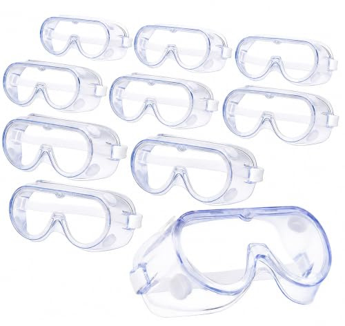 10er Pack Schutzbrille für Brillenträger, Antibeschlag & Kratzschutz | ntibeschlag & Kratzschutz, einzeln verpackt – für Werkstatt, Labor, Bau und Outdoor.