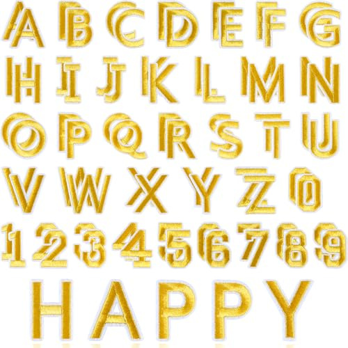ASTARON 72 Iron on Cloth Patch Letters and Numbers, 1.5in A-Z Numbers 0-9