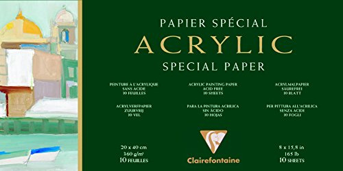 Clairefontaine 96495C - Blocco incollato 4 lati Carta per pittura ad olio 15 fogli 42x56 cm 240 g, Bianco