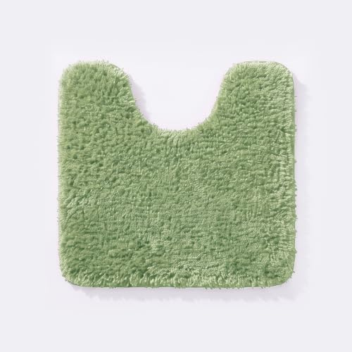 Allure Luxury Deep Pile Microfibre Pedestal Toilet Mat, Non-Slip, 50 x 50cm, Quick Dry & Easy Care (Sage Green)