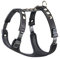 Ferplast Hundegeschirr mittelgroße Hunde Giotto Luxor MEDIUM, aus echtem Leder mit silbernen Nieten, Halsumfang: 38-46 cm, Brustumfang: 57-65 cm, Schwarz