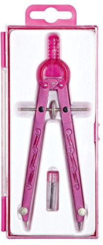 Alco-Albert 1355-20 - Compas géométrique avec guide à crémaillère, longueur 165 mm, rose