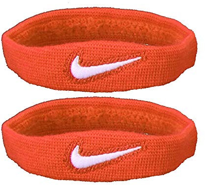 NIKE Dri Fit Bänder, 1 Paar (Orange/Weiß, OSFM)