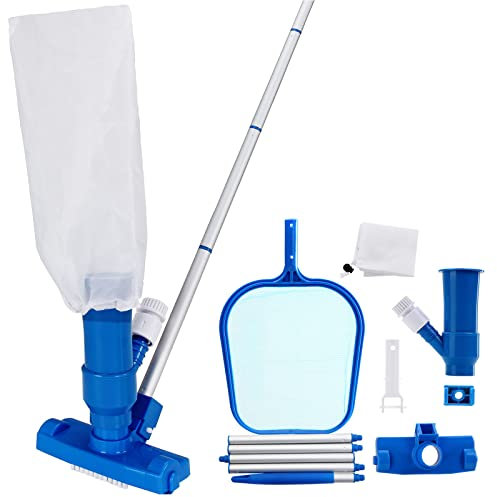 Deuba® Pool Reinigungsset Bodensauger Kescher Verlängerbar Pool Poolsauger Zubehör Reinigung Vakuum Sauger Wasserpflege Set