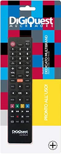 Digiquest Telecomando Universale pronto all’uso per tv SAMSUNG,LG,SONY,PHILIPS,PANASONIC, programmabile per altri brand | Tasti fluorescenti e dedicati alle piattaforme streaming