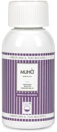 Wäscheparfüm Muhà 100 ml. Wäscheparfüm aus Kunststoff, Maße: phi 44 h 107. Objekt in violetter Farbe und Duft: Hauch der Provence. Die Referenz ist bu06