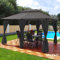Luxus Pavillon 3x4m Minzo - inklusive Seitenwände Gartenpavillon Partyzelt Gartenzelt (ohne Moskitonetz, anthrazit)