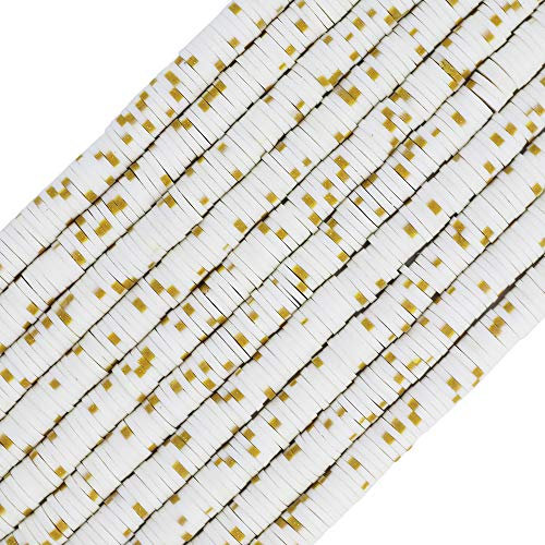 COIRIS 3400 Stück Mixcolor Vinyl Heishi Perlen Umweltfreundlich Handgemachtes Polymer 6 mm Ton Zwischenperlen für Surfer Chocker Halskette Armband Ohrringe Schmuckherstellung(RT-B10Mix)