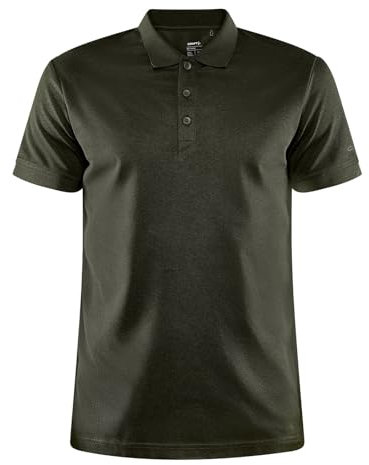 Craft CORE Unify Polo Shirt | Poloshirt Herren L | Woods Melange | Funktionelles Recyclingpolyester | sehr guter Feuchtigkeitstransport | Quick Dry Poloshirt Herren Kurzarm | Trainingsshirt Herren