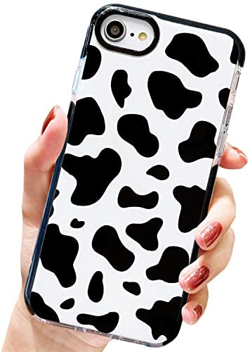 AMART for iPhone SE 2022/iPhone SE 2020/8/7/6s/6 Case Cute Cow Print,Cute Animal Cow Pattern Design Silicone Shockproof Protective TUP Bumper Case for iPhone SE 2020/iPhone SE 3