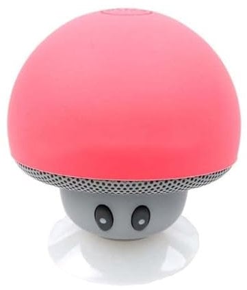 Enceinte Champignon Bluetooth Ventouse Haut-Parleur Micro Mini (Rose)