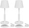 K-Bright 2 Stücke Dimmbare LED Tischleuchte Akku | IP54 wasserdicht outdoor | 3000K Warmes Licht esstisch lampe | tischlampe kabellos mit USB Ladestation | Weiß