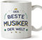 Mugffins Tassen/Becher mit Spruch für MUSIKER - Auf Deutsch - Beste der Welt - 11 oz / 330 ml - originelles und lustiges Geschenk Mitarbeiter