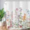 Hnmdmyi Rideau de Douche 180x180 - Fleurs Colorées et Feuilles Vertes, Aquarelle Fleur Sauvage, Plante Botanique - Imperméable, Tissu Lavable pour Baignoire
