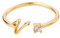 Buchstaben Ringe Frauen Gold Ring mit Buchstaben Verstellbar Ring Damen Offener Rings Initial Buchstabe A-Z Ring mit Namen Modeschmuck Damenring Minimalistisch Stapelbare Ringe Geschenk für Frauen (V)