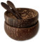 Cocobowls Juego de 2 Cuencos de Coco y 2 Cucharas de Madera - Tazónes para Acai Poke Smoothie Buddha Coconut Bowl - Regalo Ecologico Perfecto para Vegetarianos