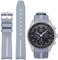 BONACE Cinturino in silicone senza spazi per Omega x Swatch MoonSwatch, cinturino di ricambio per orologio Omega x Swatch MoonSwatch Speedmaster da 20mm (Grigia bianco linea)