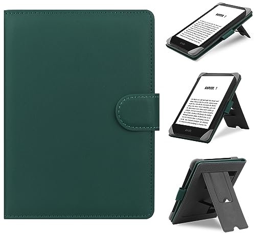 HoYiXi Custodia Universale Compatibile con 6”-6.8” Kobo/PocketBook/Tolino/Sony E-Book eReader Kindle Paperwhite/Kobo Clara HD/Kobo Clara 2E Pelle Cover con Stand per 6-6.8” E-Book Kindle, verde