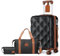 Sea choice Handgepäck Koffer Trolley ABS Leicht Reisekoffer Hardschale 4 Rollen und TSA Schloss Mit 1 Reisetasche und 1 Kulturbeutel (55cm, Schwarz)