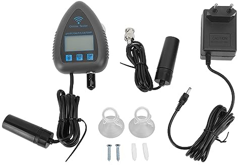 Messgerät Digitaler Wassertester, 5-in-1-Mini-Kontinuierlicher PH-EC-SALZ-SG-TEMP-Monitor Drahtloser WiFi-Online-Wasserqualitätsmonitor Für Tuya(European regulations)