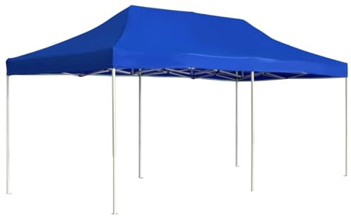 Homgoday Profi-Partyzelt Faltbar Aluminium 6x3 m Blau Model45502