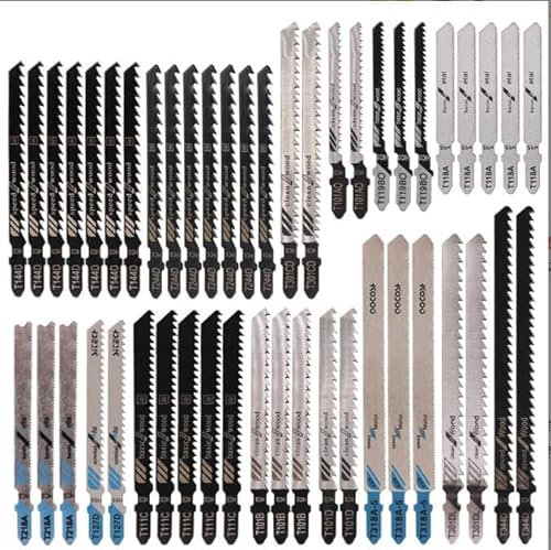 FGXY 48PCS Juego De Hojas De Sierra Curva, Hojas De Sierra De Dientes Medios De Dientes Finos Metálicos, Juego Combinado De Hojas De Sierra De Carpintería De Acero De Alto Carbono