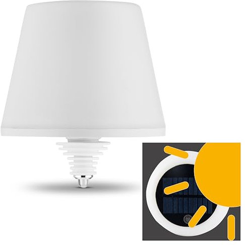 REV LAMPRUSCO Lampe solaire en bouteille sans fil 130 lm 2 W 4000 mAh – Lumière bouteille à intensité variable en blanc chaud & protection IP54 contre les projections d'eau – Lampe de table tactile