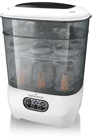 Baby Brezza Sterilizer Dryer Advanced: Sterilisator - sterilisiert & trocknet automatisch, perfekt für Babyflaschen, Milchpumpenteile, Schnuller, Trinklernbecher, weiß