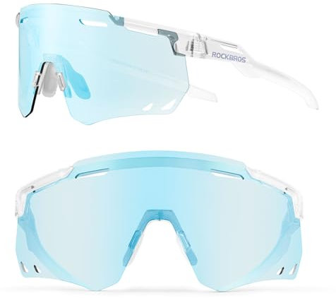 ROCKBROS Selbsttönend Sonnenbrille Fahrradbrillen Photochromatische Sportbrille für Damen und Herren UV400 Schutz