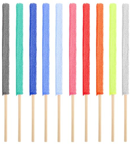 ZEYIYER 10PCS Mini Duster, Microfiber Detail Duster for Cleaning, Radiator Cleaner Thin Brush Washable Duster Gap Dust Sticks Crevice Cleaning Tool for Vent Blind Narrow Space Cleaning