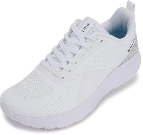 WHITIN Herren Laufschuhe Sportschuhe Sneaker Schuhe Extra Breite füße Weit Turnschuhe Running Shoes Men Hallenschuhe Dämpfung Fitness Gym männer Weiß 46 EU
