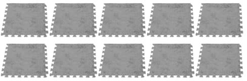 10pcs Plush Foam Floor Mat for Baby, 12in Interlocking Floor Mat Climbing Area Rugs, Thickened Soft Anti Slip Puzzle Area Rug Playmat for Room Fluffy Tiles for Home Playroom (Grey)