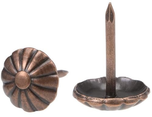 TA-VIGOR 30 Pcs Upholstery Tacks Pins, Upholstery Nails, Decorative Furniture Nails & Thumb Tacks for Sofa Chair Bed Antique Upholstery Studs - 11x16mm (Copper)