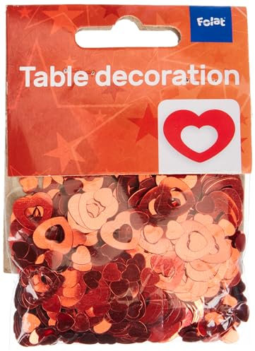 Folat Tafeldeco/sier-Confetti Hart Rood