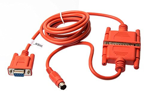 vhbw Programmierkabel RS-232 kompatibel mit Mitsubishi MELSEC FX1N, FX0N, FX2N, FX1S, A-Serie, FX, MELSEC FXOS Computer & Peripheriegeräte - Seriell Adapter Rot