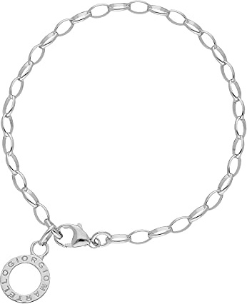 Giorgio Martello Milano Armband Mit Schriftzug Zum Einhängen Von Charms, Silber 925 Silber, 16 Cm 925 Sterling Silber