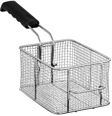 Royal Catering - RCEF-08 - Frittierkorb Fritteusenkorb (8 L Volumen, Edelstahl, 21 x 17 x 12 cm) silber