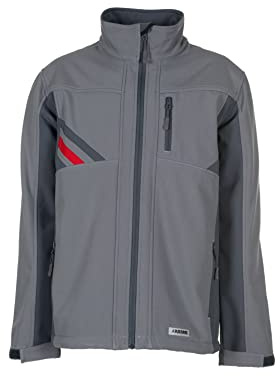 Planam 2381060 Highline Softshell Jacke, Zink/Schiefer/Rot, Größe XXL