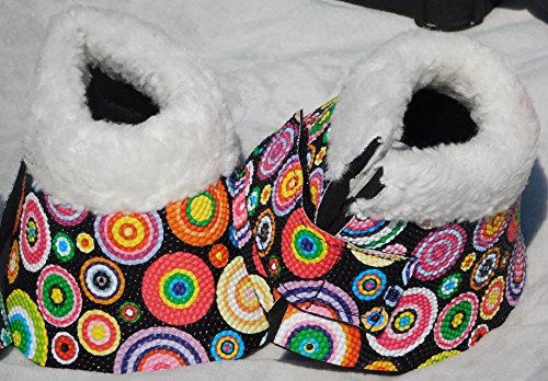 Hufglocken Minishetty Minipony Mini Shetty Blümchen Lila Schwarz Tysons (MS, Schwarz Blümi)