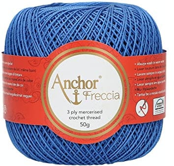 Anchor Freccia Stärke 12 4771012-00142 blau Häkelgarn, 100 % Baumwolle